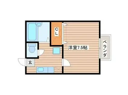 ノーブル ユウ(1K/1階)の間取り写真