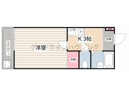 ハイツ一力(1K/2階)の間取り写真