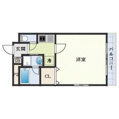 ピアグロリア奥田(1K/4階)の間取り写真