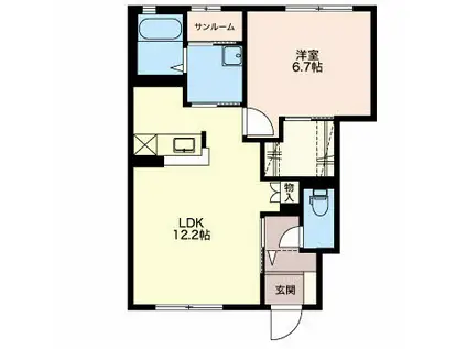 SH・アミティエハート(1LDK/1階)の間取り写真