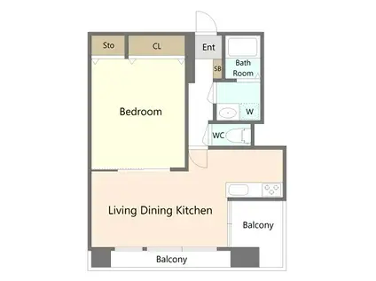タピオラワダ(1LDK/4階)の間取り写真