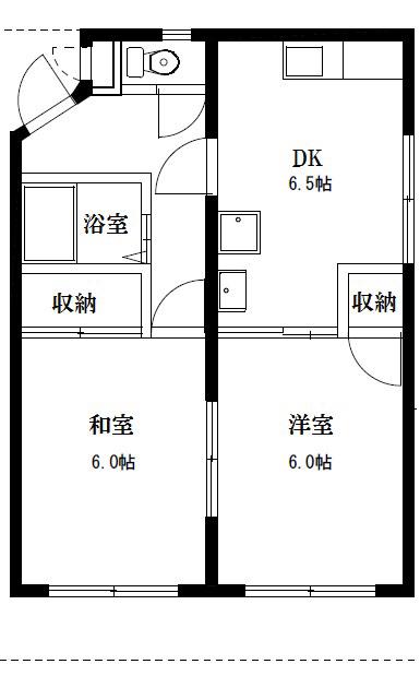 エクセレンス笹沖(2DK/2階)の間取り写真