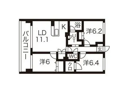 アビタシオンみなみ(3LDK/6階)の間取り写真