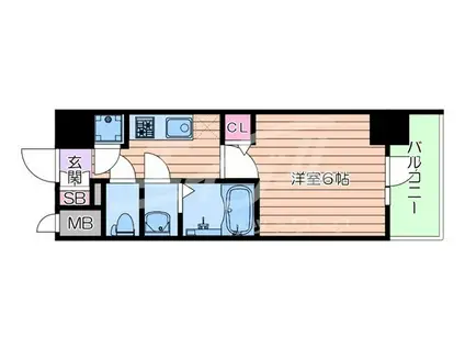 レジュールアッシュOSAKAデイフィール(1K/12階)の間取り写真