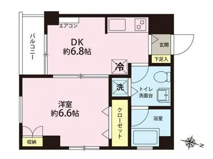 コートTK(1DK/3階)の間取り写真