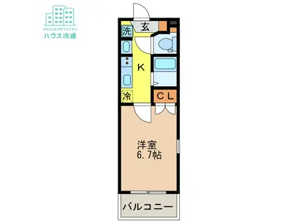 RESIDENCE家野(1K/5階)の間取り写真