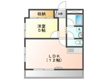 フォレストビル(1LDK/5階)の間取り写真