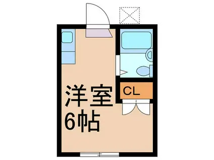 コーポスカイ(ワンルーム/1階)の間取り写真