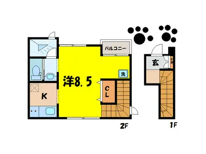JハウスII(1K/2階)の間取り写真