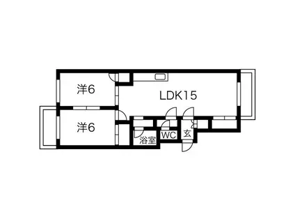 MSMURAKAMI(2LDK/2階)の間取り写真