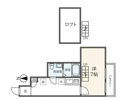 ヒルズ溝ノ口(1K/2階)の間取り写真