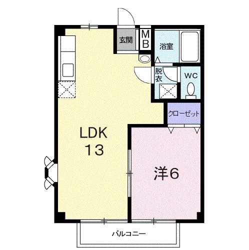 セピアコートSATO(1LDK/2階)の間取り写真