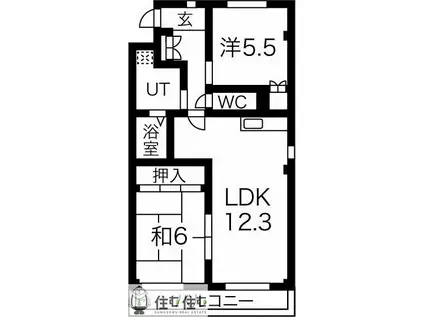 キングハイツ東郷(2LDK/2階)の間取り写真