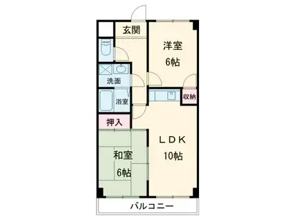 ジョイフル明和(2LDK/2階)の間取り写真