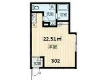 上石神井マンション(1K/3階)の間取り写真