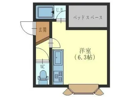 レジェンド万代(ワンルーム/2階)の間取り写真