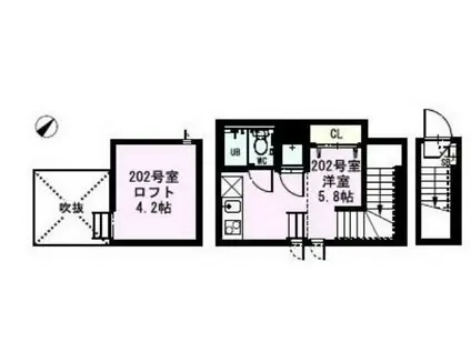 DUPLEST千川(ワンルーム/2階)の間取り写真