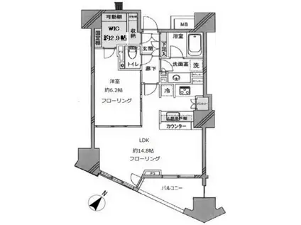 パークホームズ横濱山下町88番地(1LDK/8階)の間取り写真