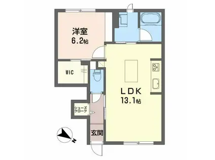 シャーメゾン南町II(1LDK/1階)の間取り写真