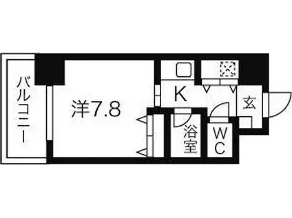 AXIS桜通内山(1K/13階)の間取り写真
