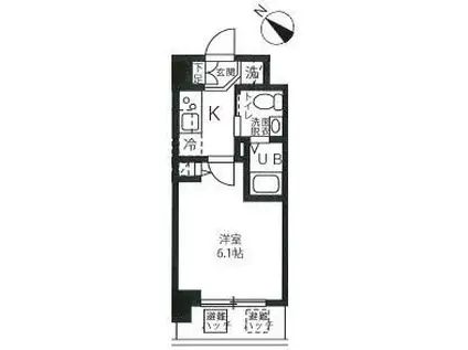 ハーモニーレジデンス新横浜(1K/10階)の間取り写真