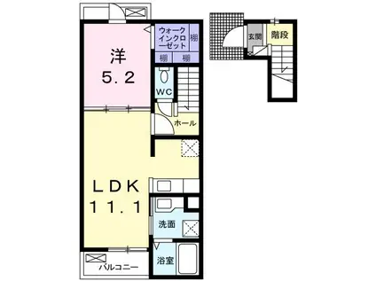 サンパレス安室(1LDK/2階)の間取り写真