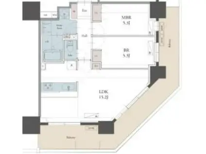 ラグゼナ用賀(2LDK/8階)の間取り写真