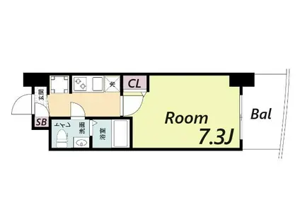 セレニテ神戸プリエ(1K/9階)の間取り写真