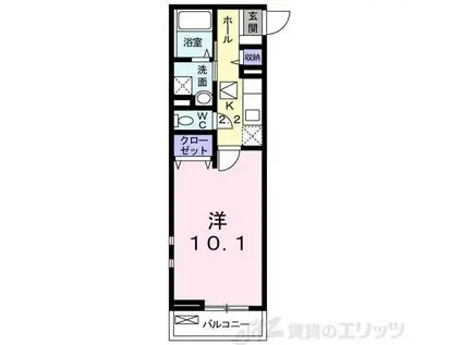 エトワール(1K/1階)の間取り写真