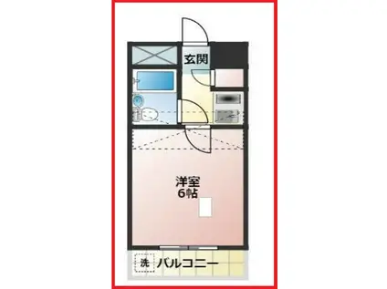 メルディア古千谷本町2丁目ナンバー2(1K/3階)の間取り写真