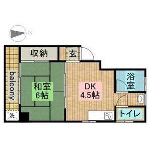 福住ビル(1DK/3階)の間取り写真