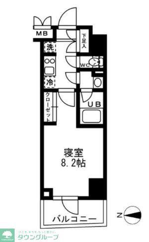  レジディア亀戸-(1K/7階)の間取り写真