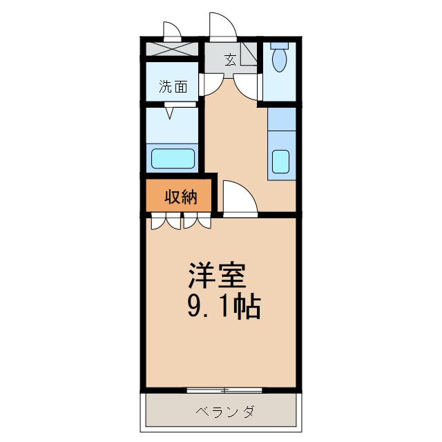 ＪＲ阪和線 紀伊駅 徒歩25分 2階建 築18年(1K/1階)の間取り写真