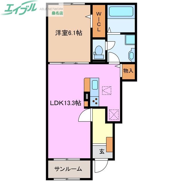 ブランドール樹IV A(1LDK/1階)の間取り写真