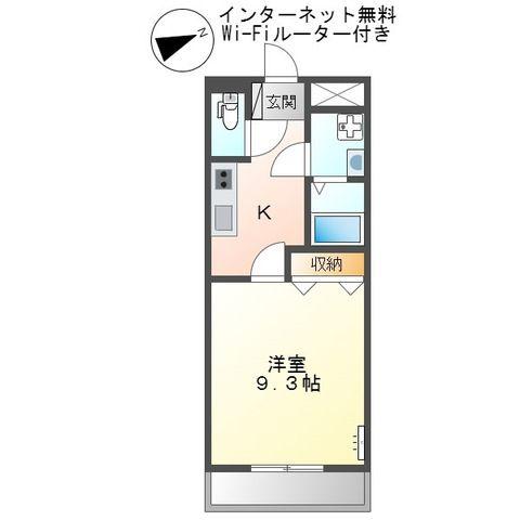 プリムローズ(1K/1階)の間取り写真