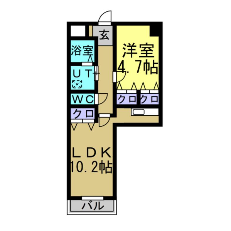 フレンドY(1LDK/3階)の間取り写真