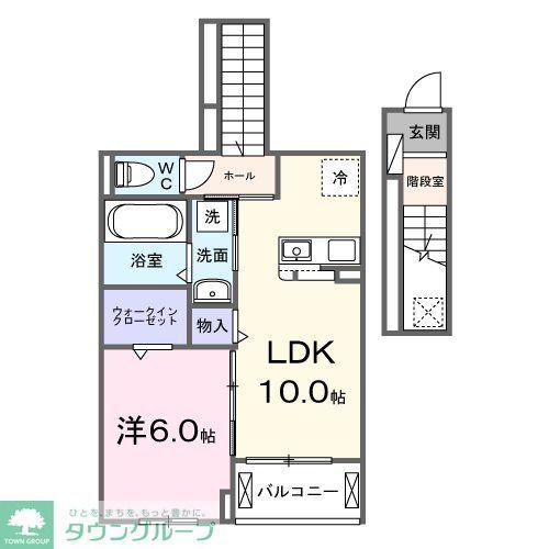 ビオレタA(1LDK/2階)の間取り写真