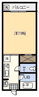 第2尚陽ビル(1K/5階)の間取り写真