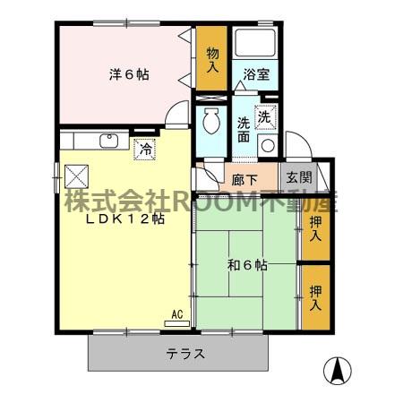 フローラルビレッジI番館(2LDK/1階)の間取り写真