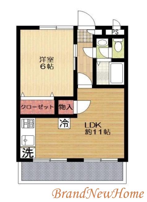 第2山内マンション(1LDK/1階)の間取り写真