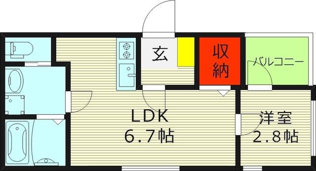 ルアーナ千林清水(1DK/3階)の間取り写真