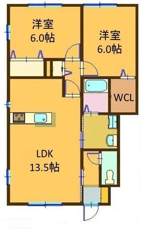 コンフォート大島IV(2LDK/1階)の間取り写真