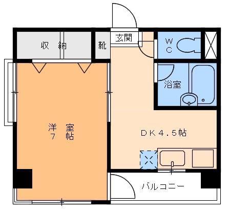 プレアール緑町(1DK/3階)の間取り写真