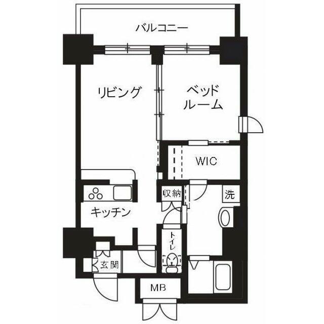 ステラ平塚(1LDK/9階)の間取り写真