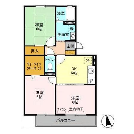 ジュネススズキ(3DK/3階)の間取り写真