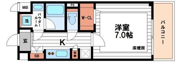 アーバネックス谷町II(1K/11階)の間取り写真