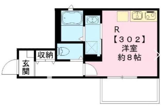 エ・カーサ(ワンルーム/3階)の間取り写真