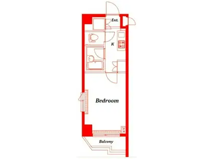 ルーブル武蔵小杉(1K/2階)の間取り写真