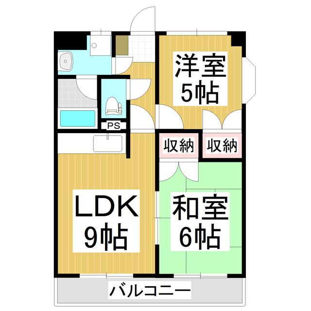 マンションあやとり(2LDK/2階)の間取り写真