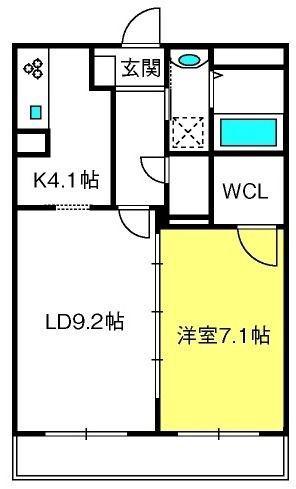 ルミナス高鼻(1LDK/2階)の間取り写真